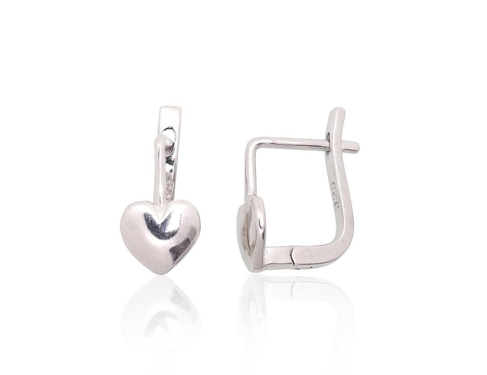Silver Earrings with English Clasp A2204083PRhGr