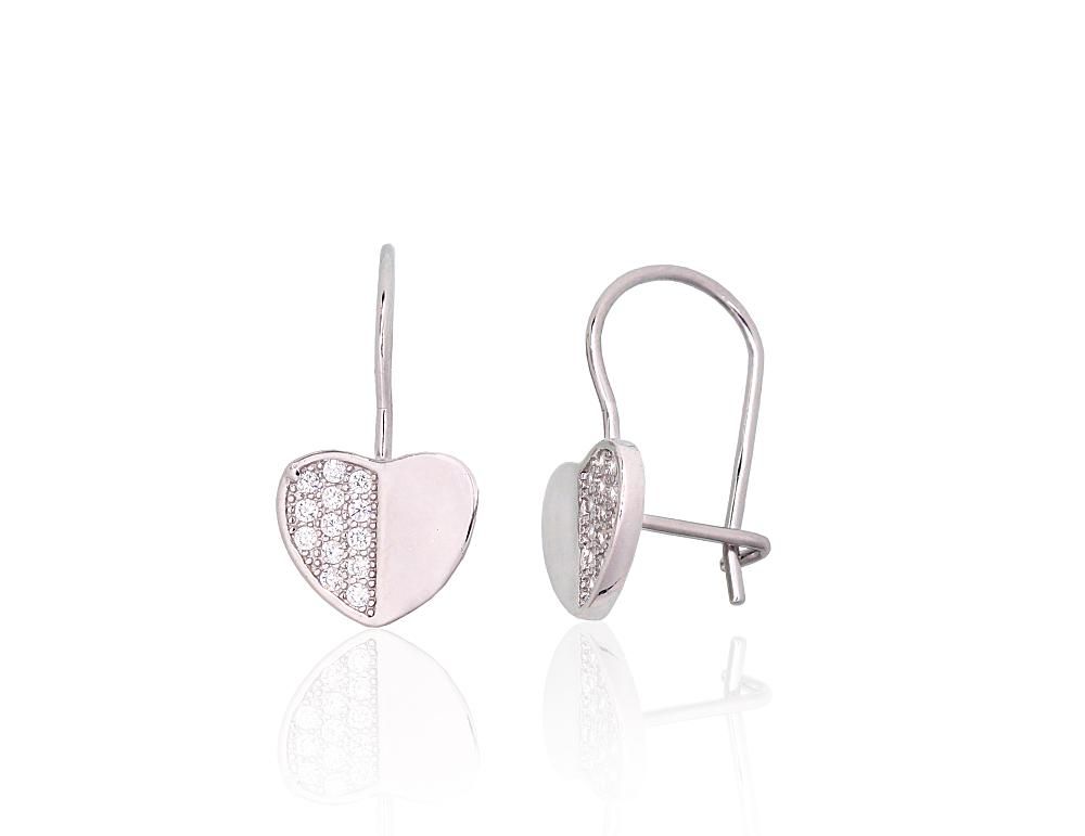 Silver Earrings A2204133PRhGrCZ
