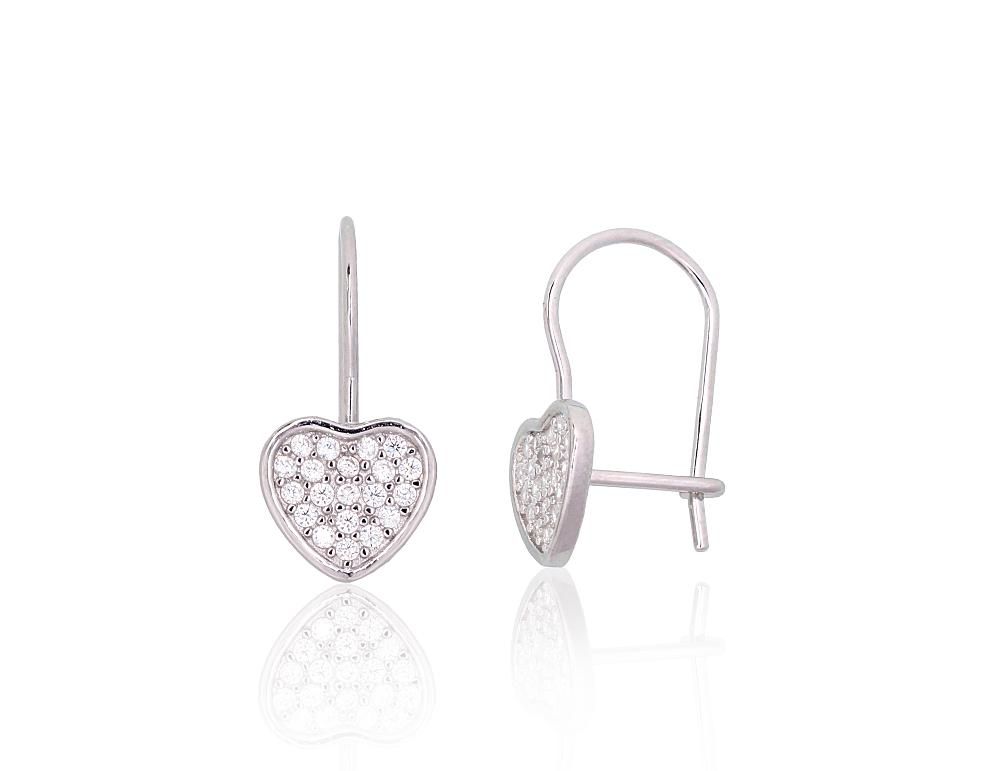 Silver Earrings A2204134PRhGrCZ