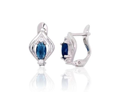Silver Earrings with English Clasp A2200763PRhGrCZCZB
