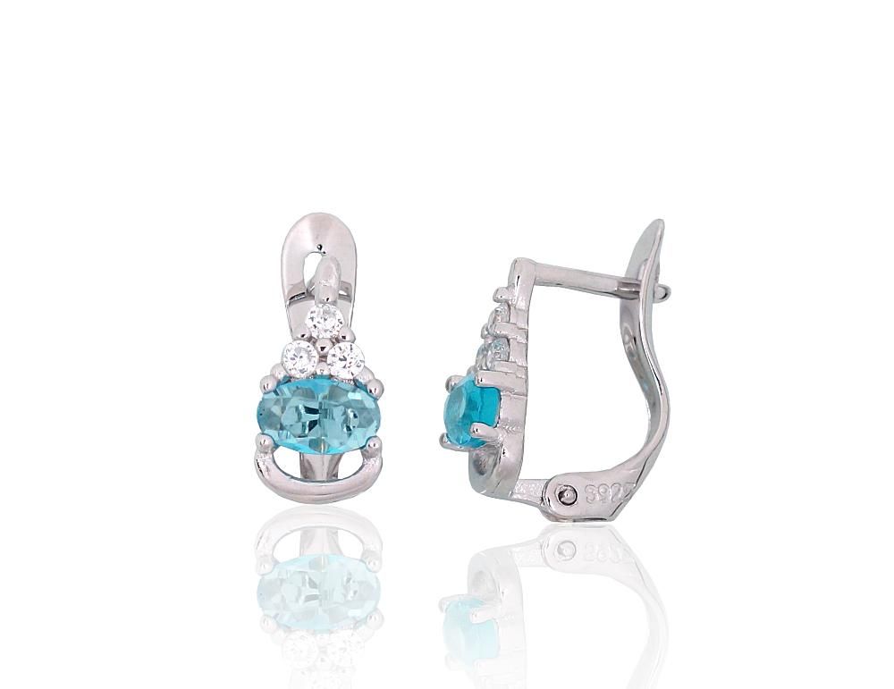 Silver Earrings English Clasp A2201515PRhGrCZCZAQ