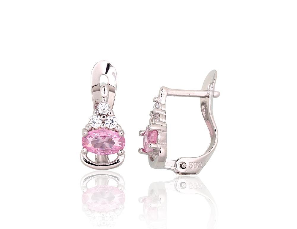 Silberne Ohrringe mit englischem Verschluss A2201515PRhGrCZCZPI