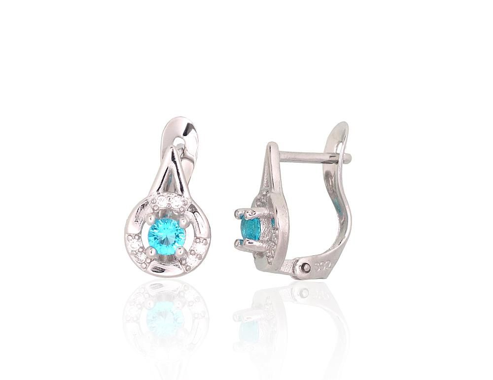 Silver Earrings with English Clasp A2200789PRhGrCZCZAQ