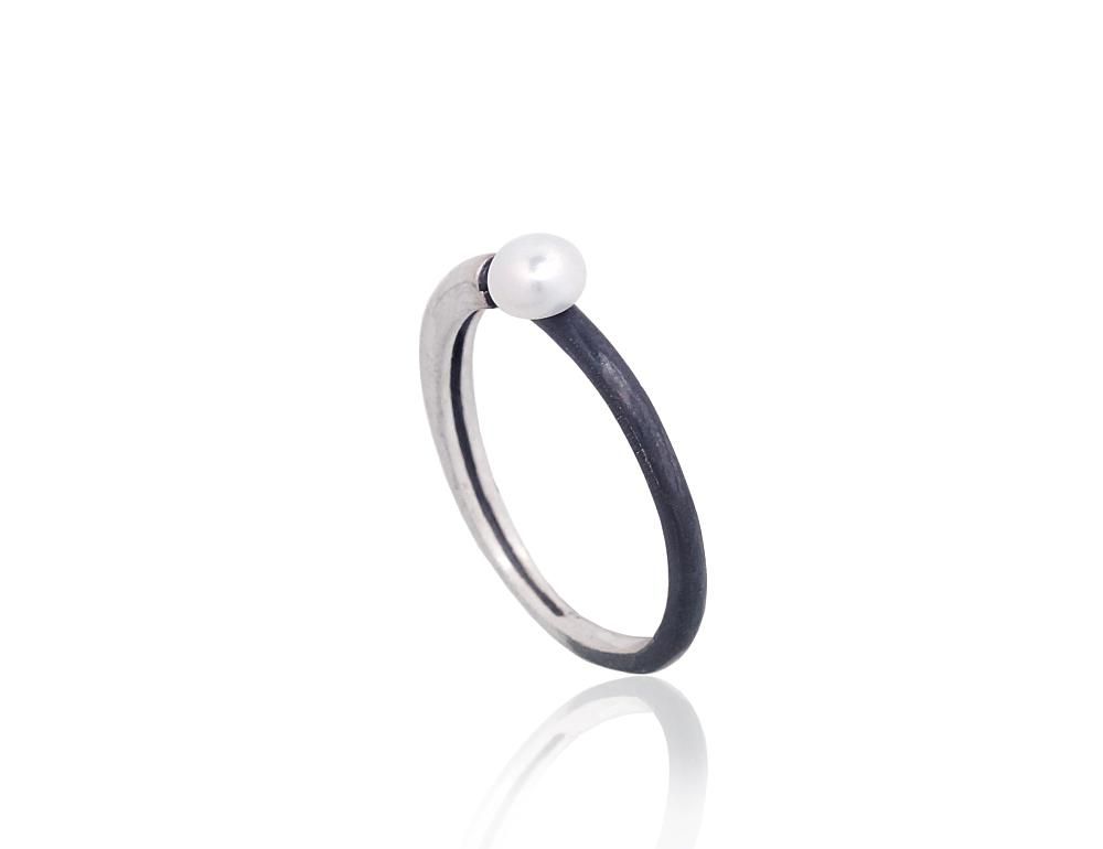 Silver Ring A2101837MattPOxMattBkPE