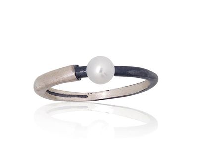 Silver Ring A2101837MattPOxMattBkPE