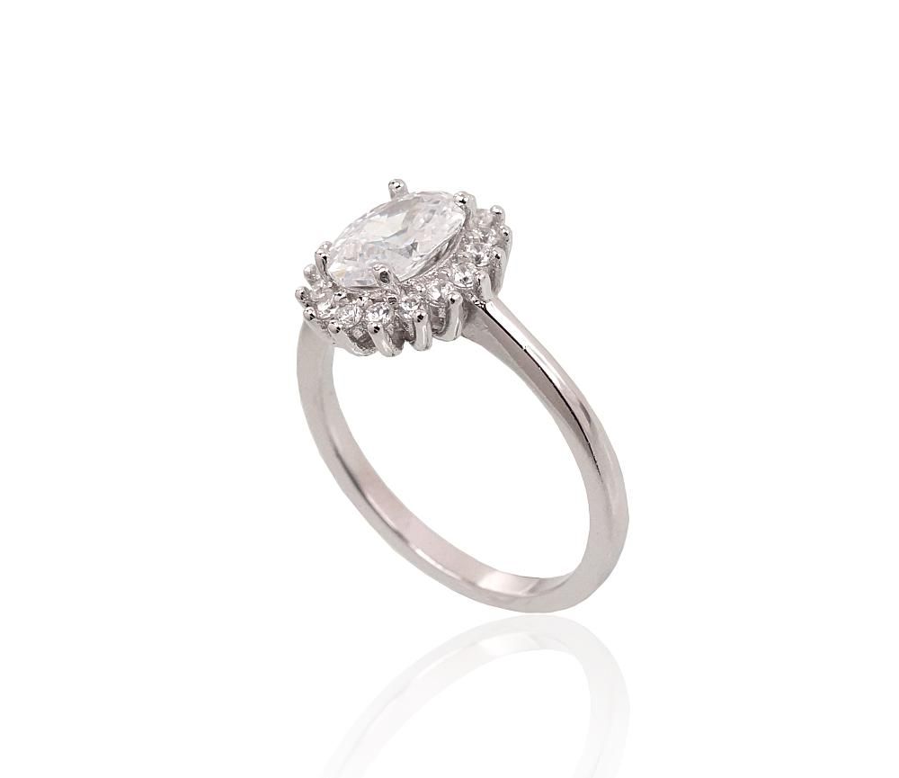 Silver Ring A2101471PRhGrCZ
