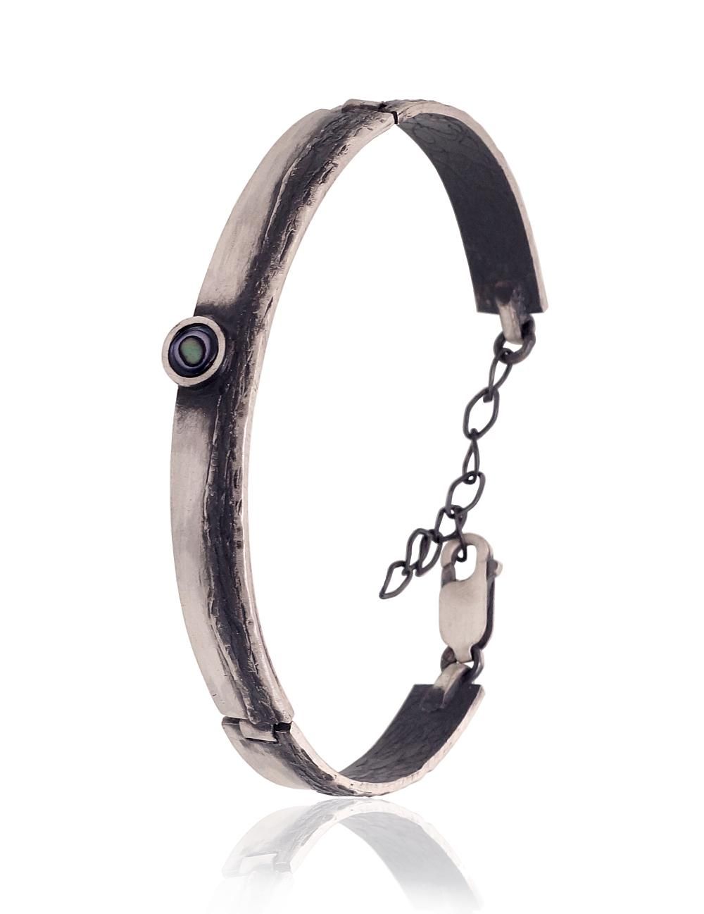 Silbernes Armband, verstellbare Länge, A2600312MattPOxMattBkPLG