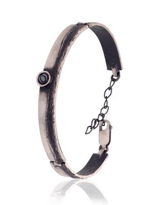 Silver BraceletAdjustable Length A2600312MattPOxMattBkPLG