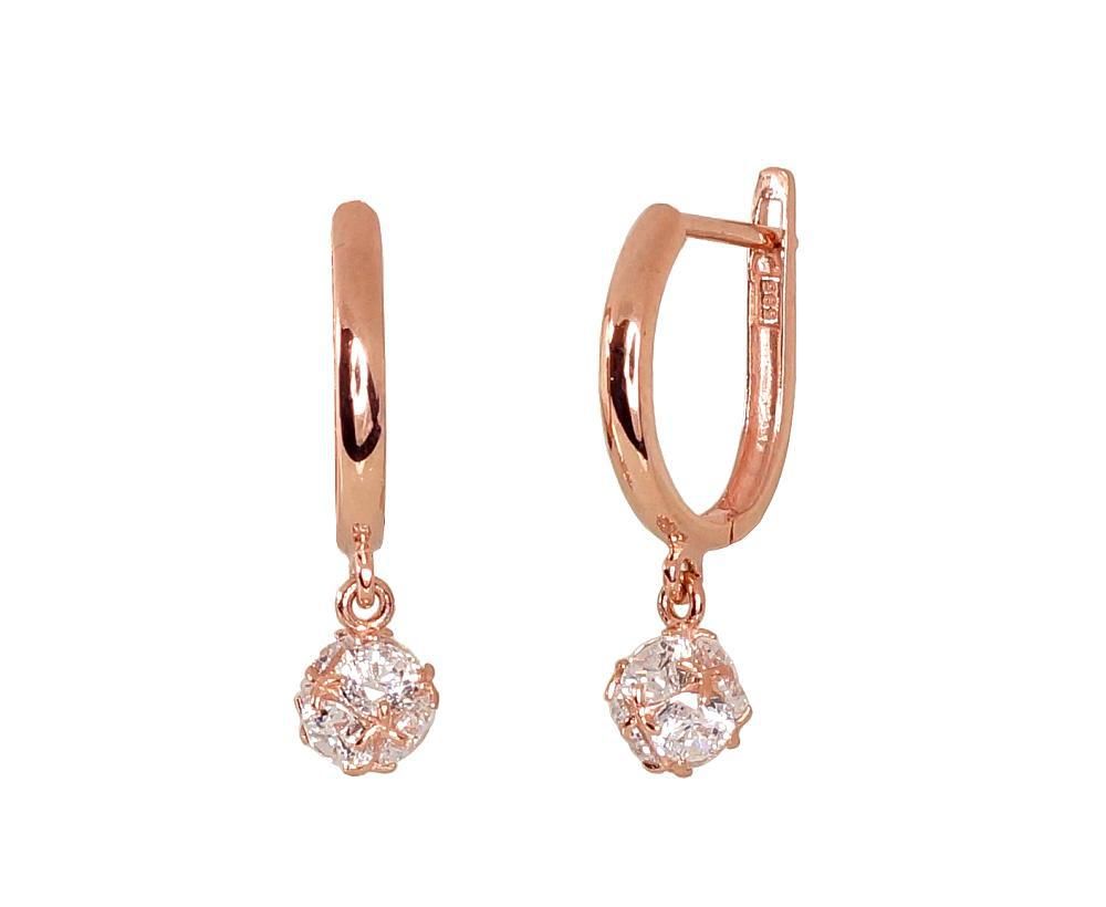 Gold earrings with Lever backs A1200823AuRCZ