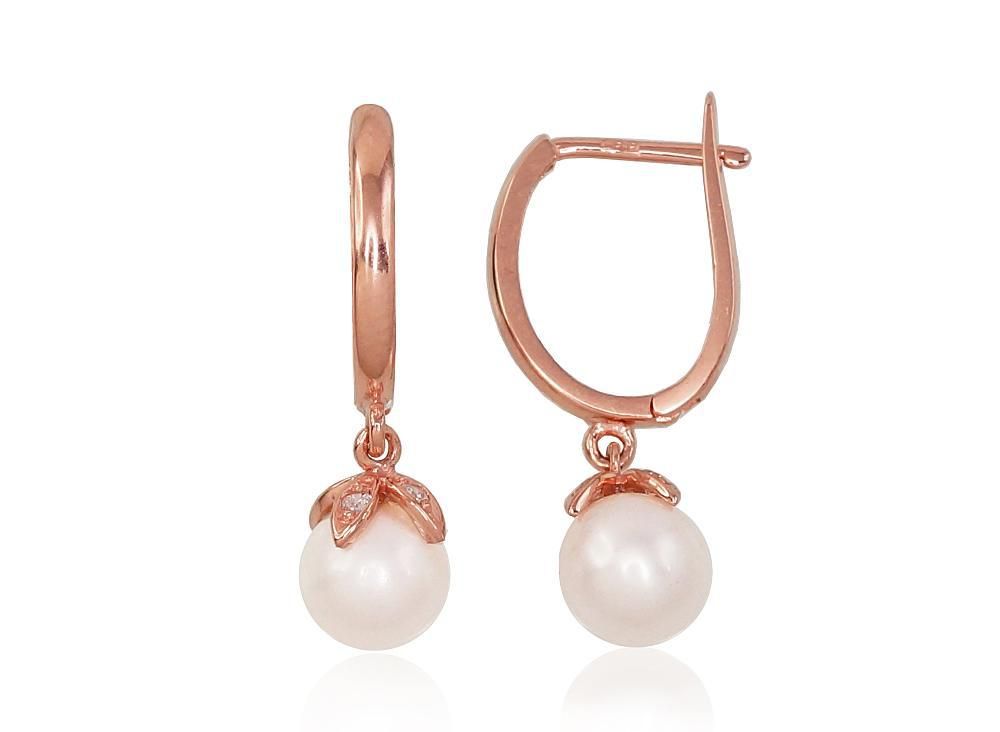 Gold earrings with Lever backs A1200048AuRCZPE