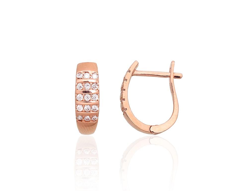 Gold earrings with Lever backs A1201700AuRCZ