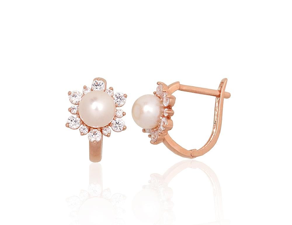 Gold earrings with Lever backs A1201711AuRCZPE