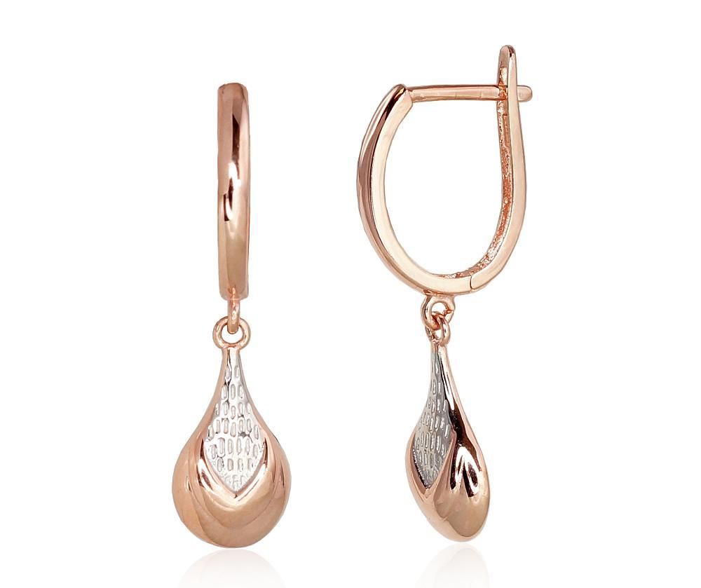 Gold earrings with Lever backs A1200934AuRPRhW