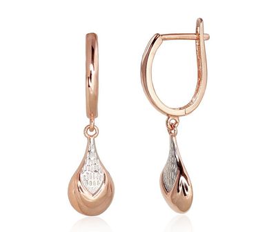 Gold earrings with Lever backs A1200934AuRPRhW