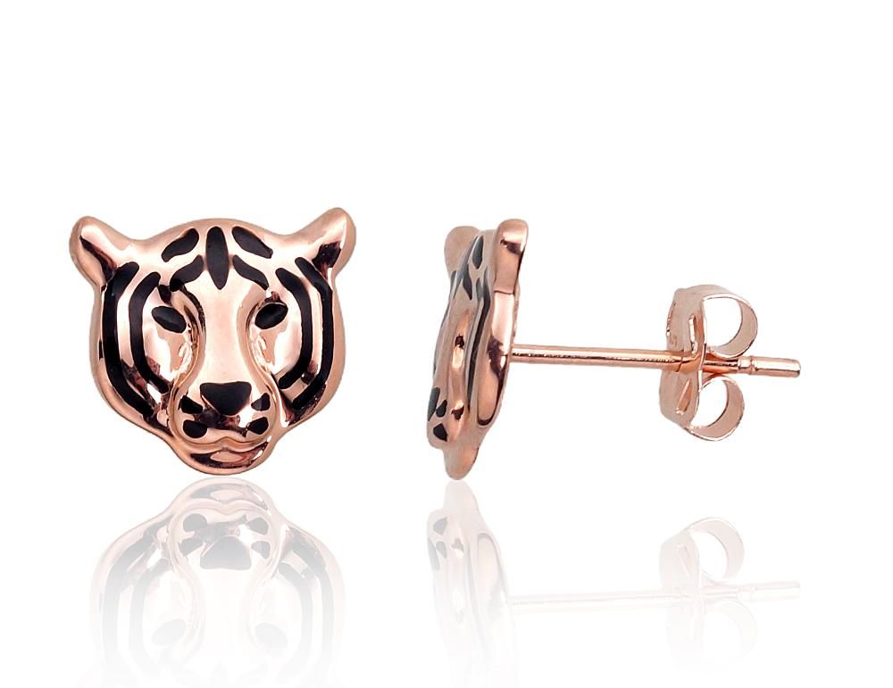 Gold Earrings Tiger A1201402AuRMLBK