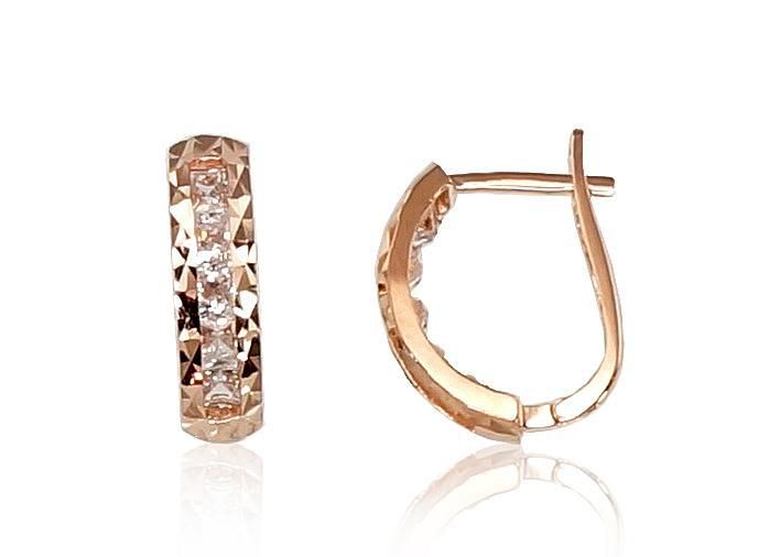 Gold earrings with Lever backs A1200421AuRCZ