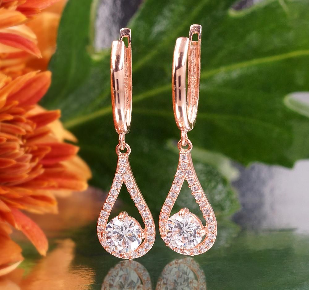 Gold earrings with Lever backs A1201715AuRCZ