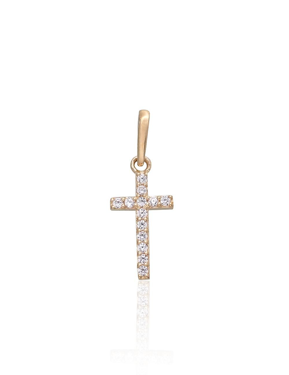 Gold Pendant Cross A1300295AuYCZ