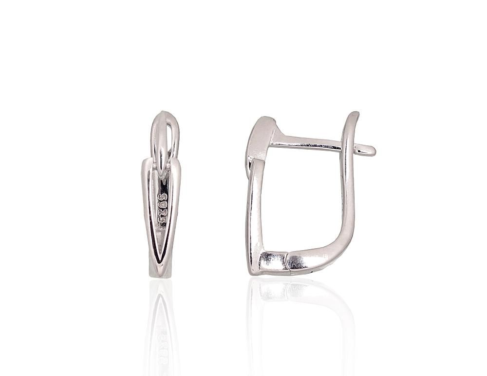 Silver Earrings with English Clasp A2204165PRhGr