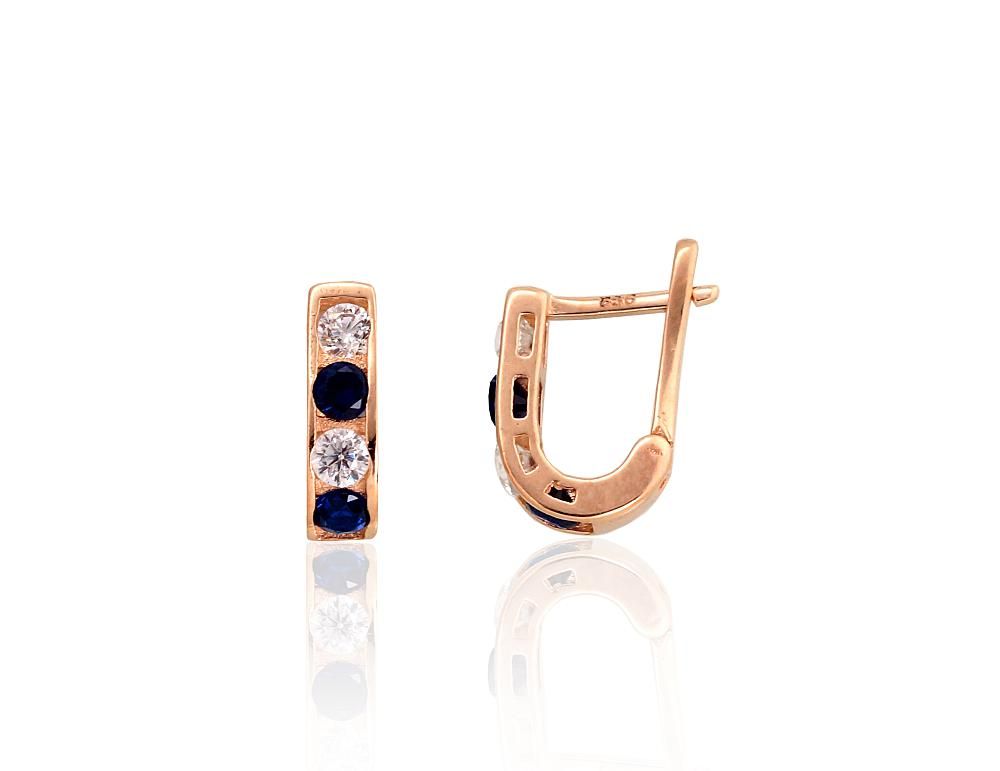 Gold earrings with Lever backs A1201493AuRCZCZB