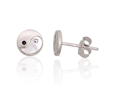 Silver Earrings A2204159PRhGrCZBKPL Silver Earrings A2204159PRhGrCZBKPL