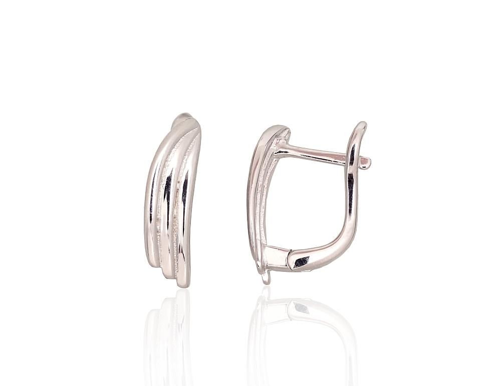 Silver Earrings with English Clasp A2204168PRhGr