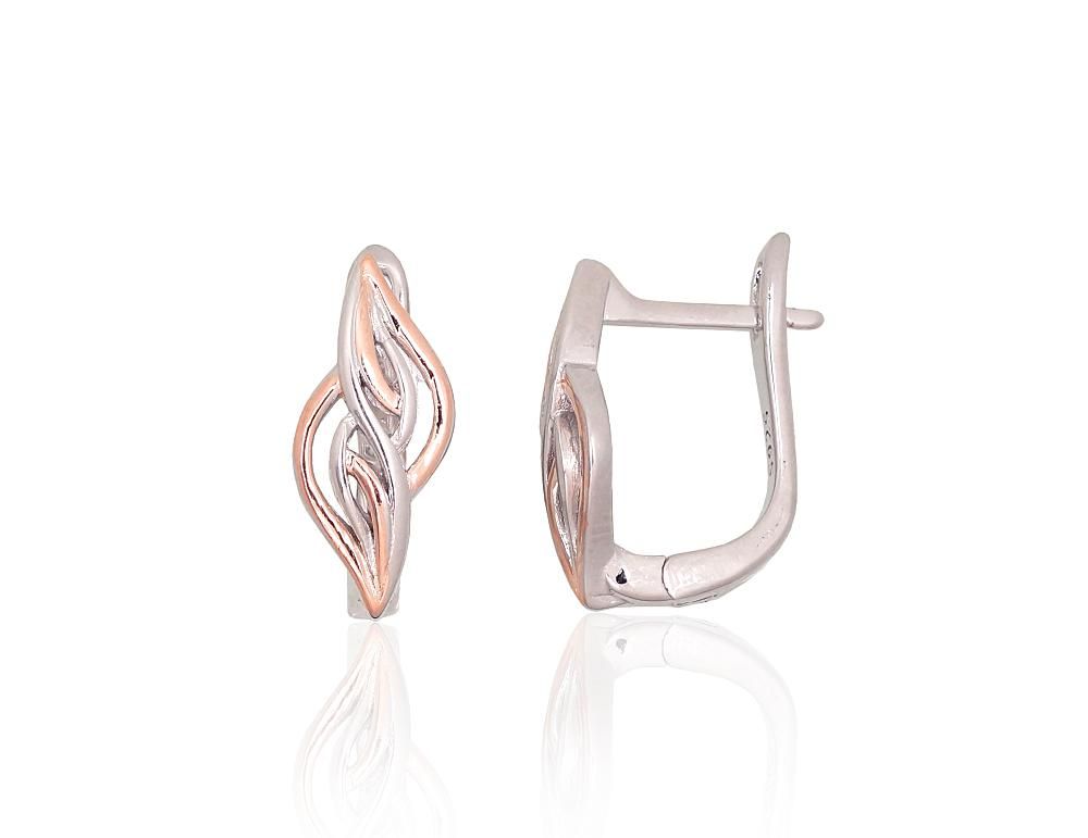 Silver Earrings with English Clasp A2204166PRhGrPAuR