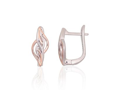 Silver Earrings with English Clasp A2204166PRhGrPAuR