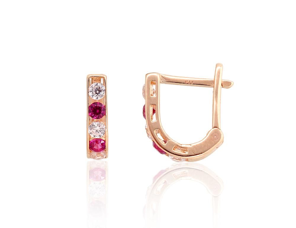 Gold earrings with Lever backs A1201494AuRCZCZRO