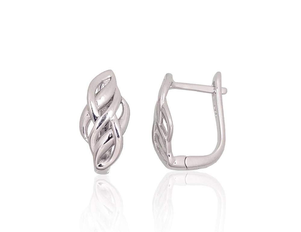 Silver Earrings with English Clasp A2204167PRhGr