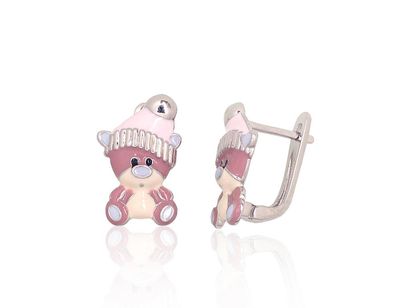 Silver Earrings with English Clasp A2204172PRhGrMLMIX