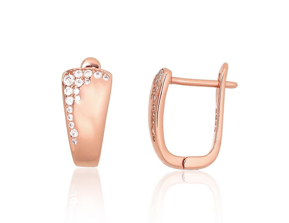 Silver Earrings with English Clasp A2204219PAuRCZ