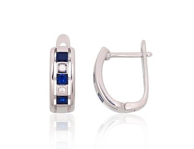 Silver Earrings with English Clasp A2204248PRhGrCZCZB