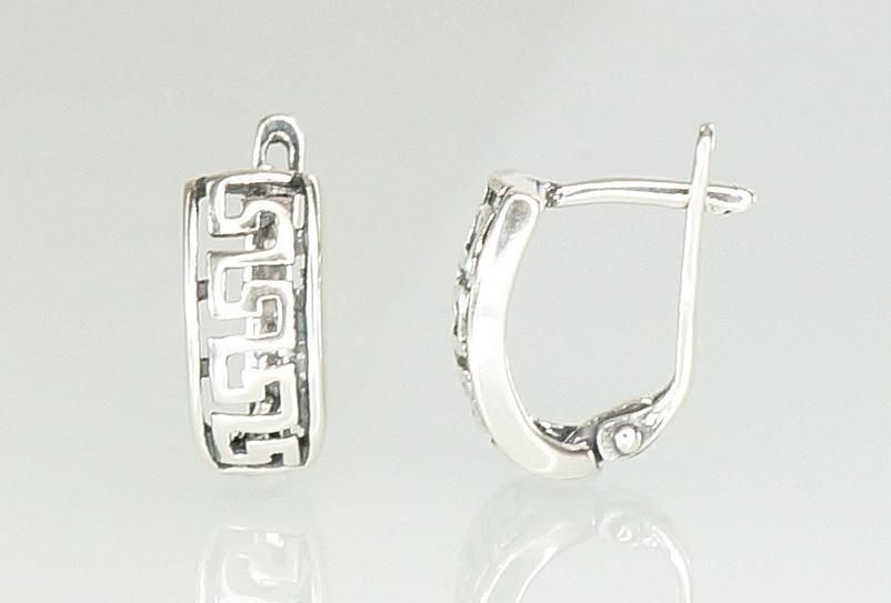 Silver Earrings with English Clasp A2201085POxBk
