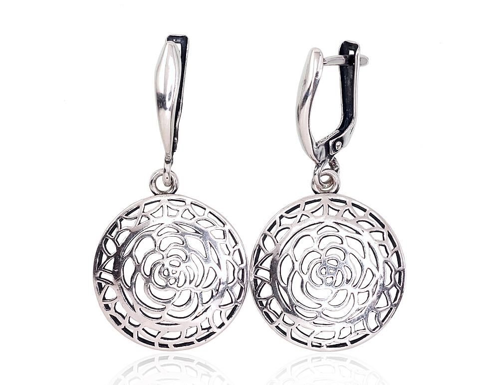 Silver Earrings with English Clasp A2203177POxBk