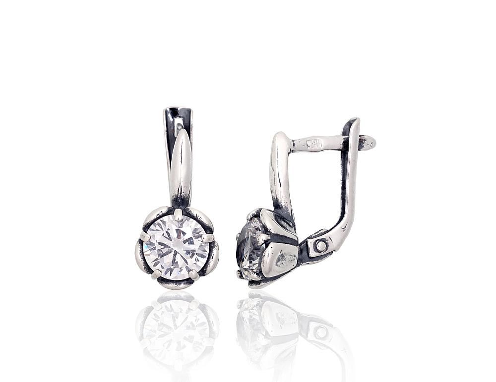 Silver Earrings with English Clasp A2203799POxBkCZ