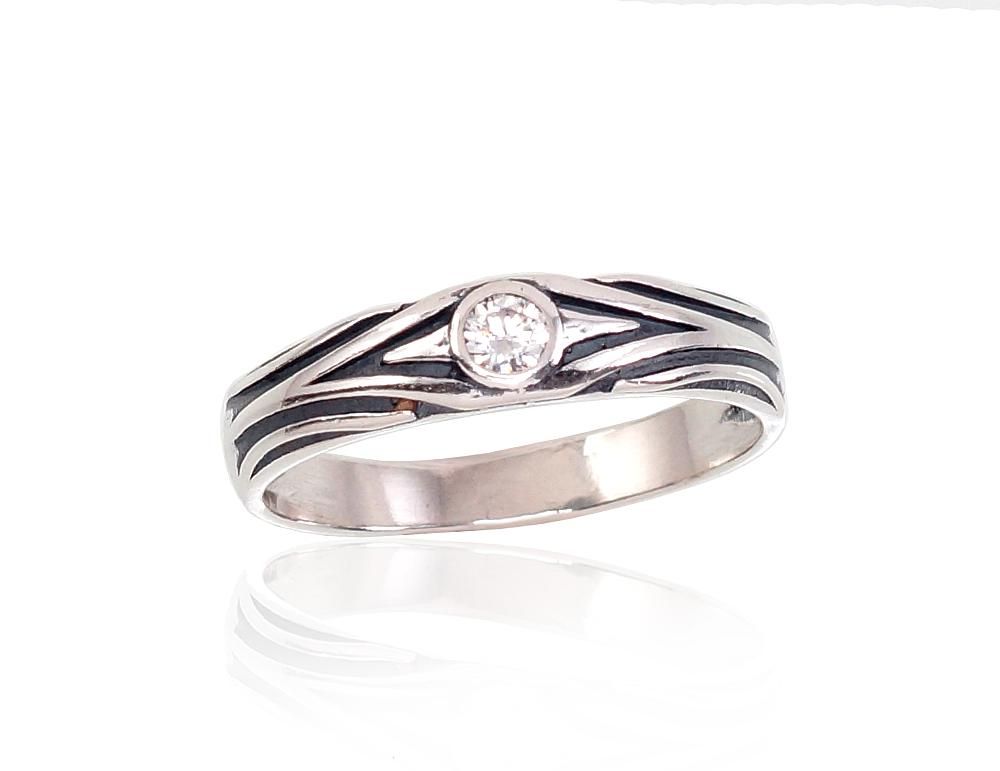 Silver Ring A2101682POxBkCZ