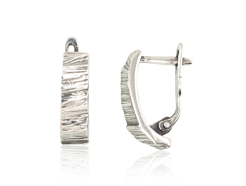 Silver Earrings with English Clasp A2202092POxBk
