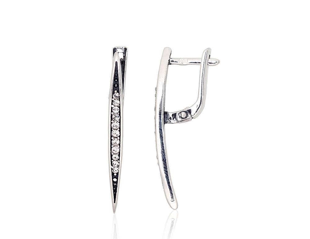 Silver Earrings with English Clasp A2203797POxBkCZ