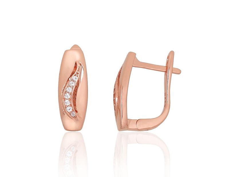 Silver Earrings with English Clasp A2204222PAuRCZ