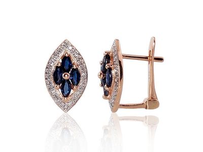 Gold earrings with Lever backs A1200250AuRPRhWDISA