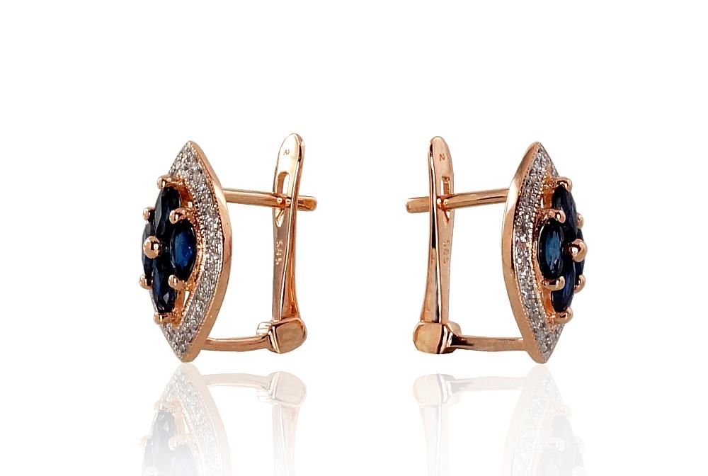 Gold earrings with Lever backs A1200250AuRPRhWDISA
