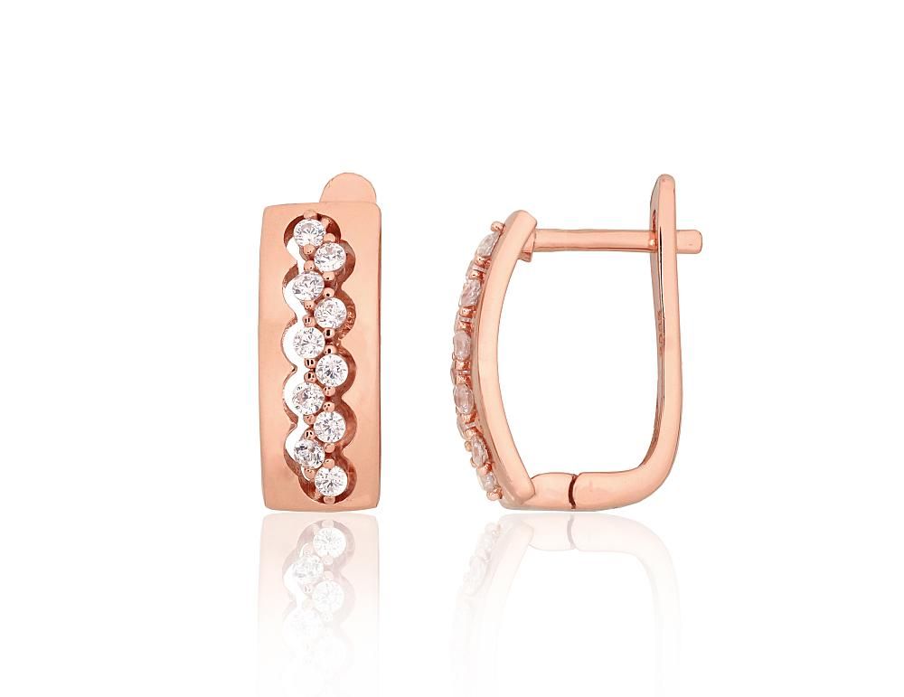 Silver Earrings with English Clasp A2204213PAuRCZ