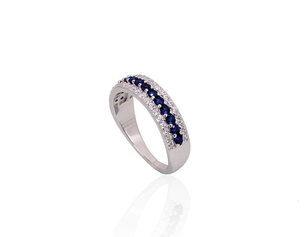 Silver ring A2101713PRhGrCZCZB