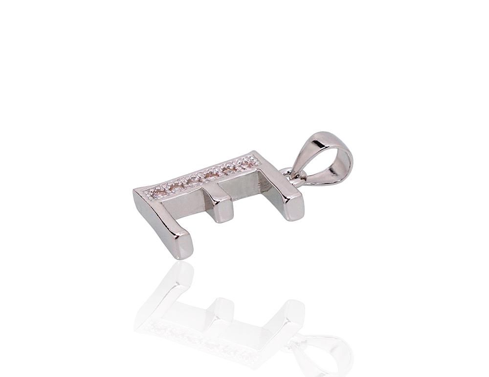Silver Letter A2301836PRhGrCZ