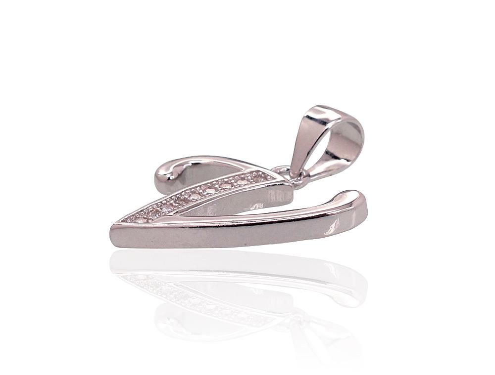 Silver Letter A2301625PRhGrCZ