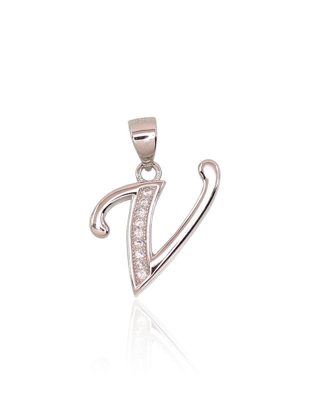 Silver Letter A2301625PRhGrCZ