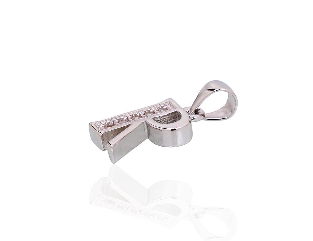 Silver Letter A2301848PRhGrCZ