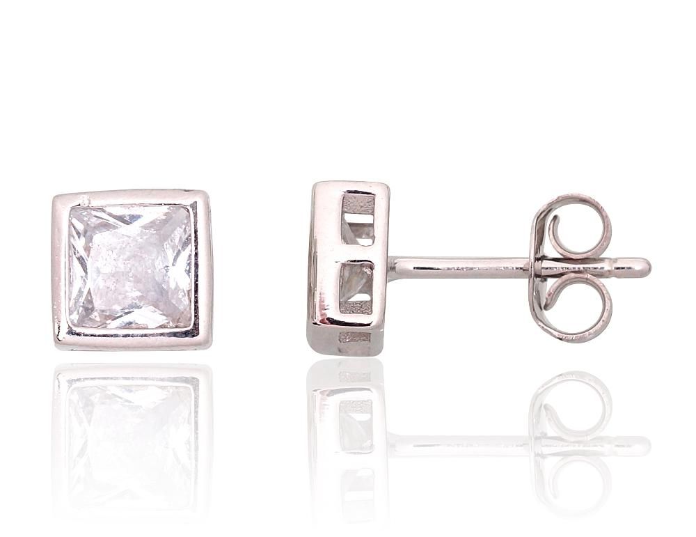 Silver Earrings A2203738PRhGrCZ