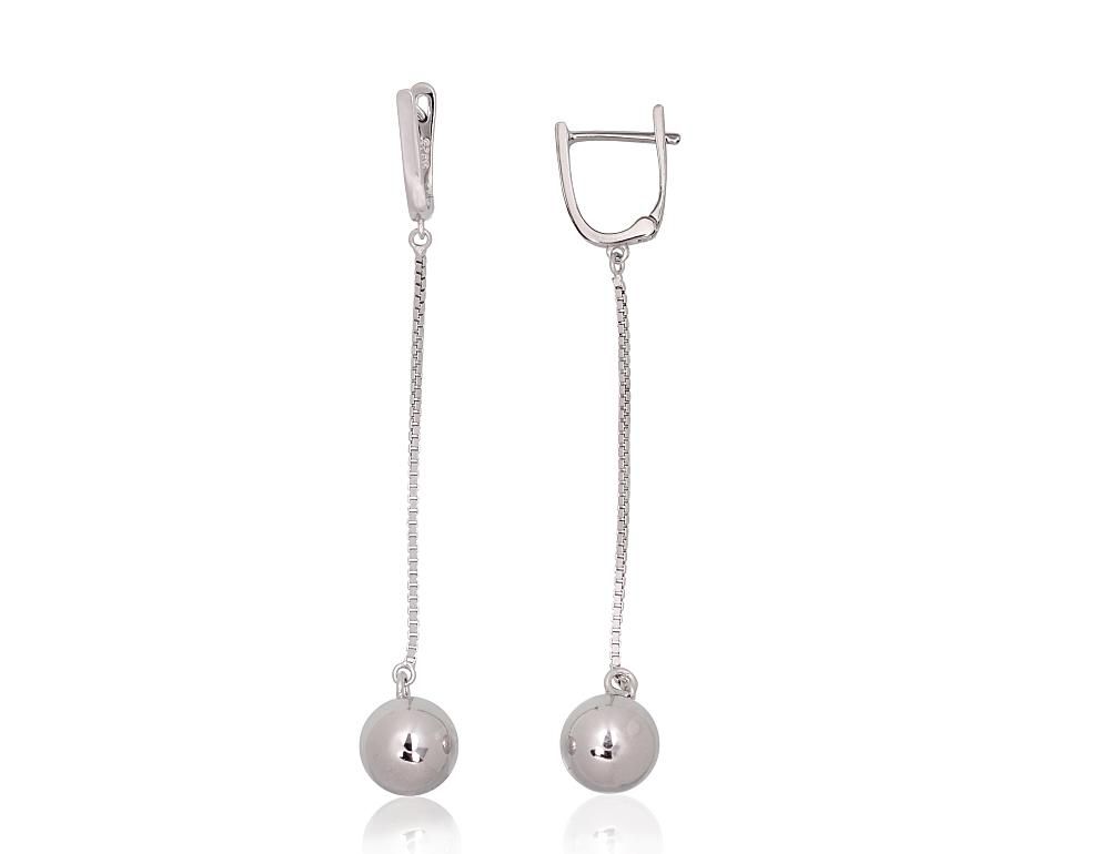 Silver Earrings with English Clasp A2204266PRhGr